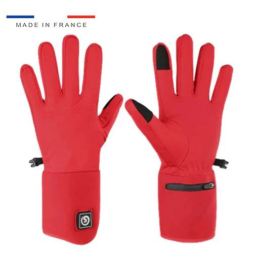 Gants chauffants fins rouges