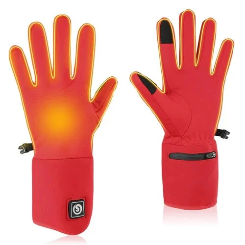 Gants chauffants fins rouges