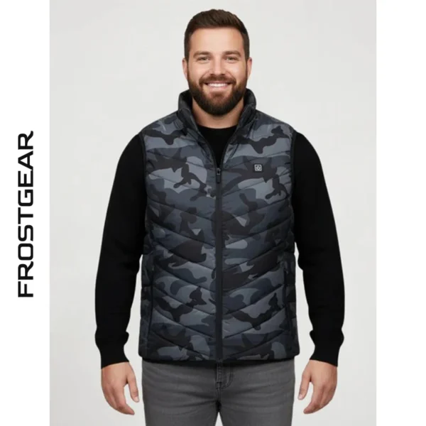 Gilet chauffant camouflage