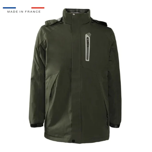 Veste chauffante parka kaki